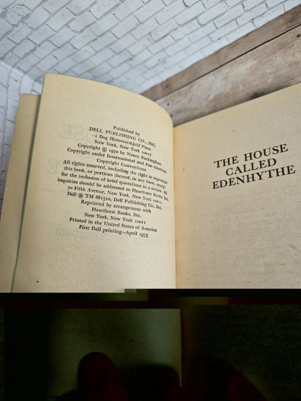 Nancy Buckingham The House Called Edenhythe 1973 Gothic Paperback 1st Dell